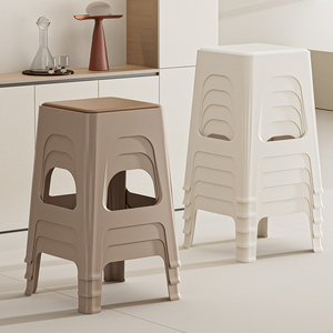 Haogle Modern Minimalist Square <strong>Stool</strong> Sturdy Durable PP Material Leather Plastic <strong>Stool</strong> for Home <strong>Office</strong> or Hotel Use - Product Image 3
