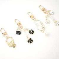 Porte-clés en métal DIY, mini-pendentif sac à fleurs, idées de décoration de sac mignonnes et simples, petits cadeaux, porte-clés de voiture