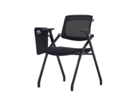 Chaise de formation pliante noire simple, chaise de bureau pour réunions et ordinateur, siège confortable pour longues sessions, vente en gros