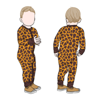 Combinaison bébé à manches longues en bambou extensible à imprimé léopard, vente directe d'usine Little Glow Kids, pour enfants