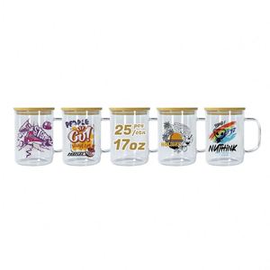 Vente en gros, promotion : Tasse à double paroi en verre borosilicate de haute qualité, anti-fuite, sans BPA, style américain, effet boule à neige, pour sublimation - Product Image 1