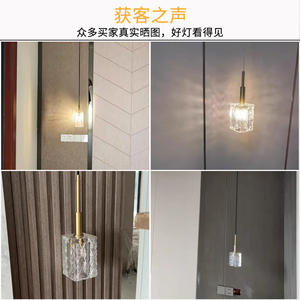 Luminaire suspendu en cristal postmoderne à ondulations d'eau en cuivre massif de luxe, design unique et créatif pour hôtel, chambre principale - Product Image 4