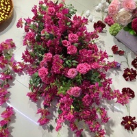 Haute qualité mariage arc toile de fond bougainvillier fleur artificielle rangée suspendu Floral événement fête décor fenêtre affichage