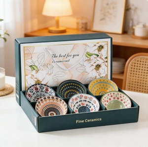 Hot Sale Eco-Friendly Special Shapes Kitchen Porcelain Mixing Bowl Portable Food Grade Bohemian Style Ceramic Bowl Gift <b>Sets</b> - Product Image 6