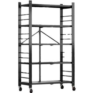 Premium Faltbares Aufbewahrungsregal aus Kohlenstoffstahl 71cm - Massivholzplatte Mehrschichtig CA009 Organizer mit Feststellbaren Rollen - Große Kapazität - Product Image 1