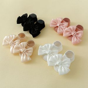 Kt6 Biểu Tượng Tùy Chỉnh Màu Sắc Đồng Bằng Bé Bowknot Toddler Non-Slip Tầng Trẻ Em Chống Trượt Trẻ Em Của Thuyền Vớ - Product Image 3