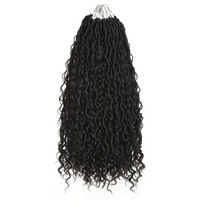 Extensions de cheveux synthétiques en gros pour tresses au crochet, Faux Goddess Locs pré-bouclées, Locs River Locs à pointes bouclées, ignifuges, individuelles
