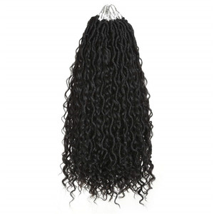 Extensions de cheveux synthétiques en gros pour tresses au crochet, Faux Goddess Locs pré-bouclées, Locs River Locs à pointes bouclées, ignifuges, individuelles - Product Image 4