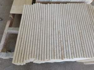 SHIHUI กระเบื้องหินอ่อนสีเทาอิตาลีที่ทันสมัยออกแบบกระเบื้อง Travertine พ่นทรายเงินขัดพื้นผนังภายนอกโรงแรมวิลล่า - Product Image 3