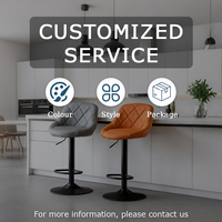 Chaise de bar rembourrée matelassée pivotante à 360° avec réglage en hauteur et repose-pieds pour café, pub et usage domestique