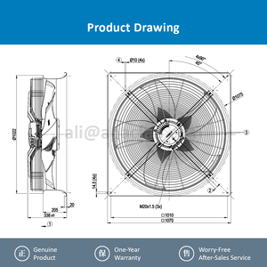 ebm-papst W3G910-KS35-03/F01 high efficiency EC fan smart energy saving cooling fan for HVAC industrial ventilation systems - Product Image 3