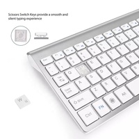 Set Keyboard dan Mouse nirkabel, 2.4G Multimedia Mini ukuran penuh untuk komputer Notebook Laptop Desktop