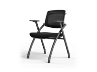 Chaise de formation pliante, chaise d'ordinateur confortable pour longues sessions, siège de réunion, vente en gros d'usine, chaise noire simple