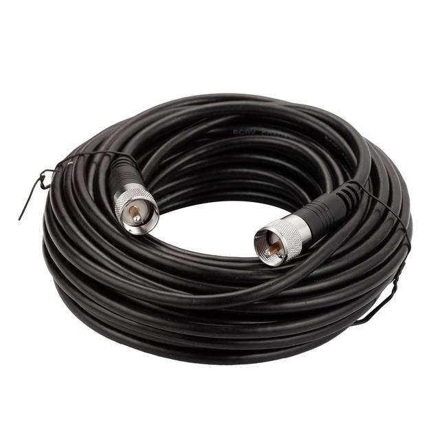 LANYI Low Loss 50Ohm RG8X Solid Coaxial Cable UHF PL259 Male Male DC~6GHz Copper Conductor -18dB Return Loss CB Antenna