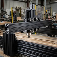 Profilé en aluminium noir 3060 V-Slot pour portique de routeur CNC axe X