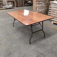 Table ronde pliante en bois massif pour hôtel moderne, idéale pour les salles de banquet, mariages, événements extérieurs et réunions