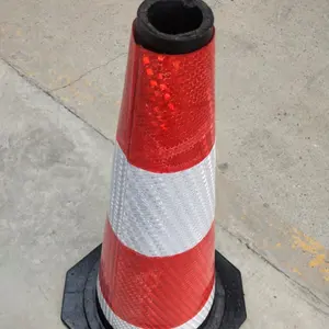 Cono de goma Flexible para seguridad en carretera, conos de goma para tráfico, venta al por mayor, sin advertencia de estacionamiento, cono de tráfico, Con advertencia