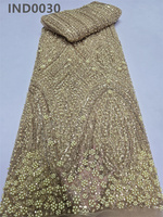 Tissu en dentelle perlée africaine de haute qualité CHOCOO avec perles, tissu en dentelle perlée blanche de luxe pour robe de mariée