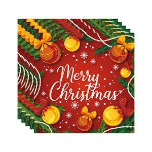 Giáng sinh nguồn cung cấp bên giáng sinh vui vẻ Bộ đồ ăn đồ ăn dùng một lần giấy tấm khăn ăn Xmas trang trí - Product Image 4