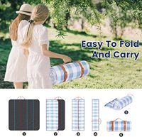 Tapis de pique-nique pliable en polyester Oxford imperméable, style personnalisé, pour la plage et le jardin, trois couches épaisses, vente en gros