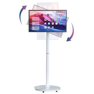 Téléviseur intelligent Android interactif avec écran tactile, écran rotatif, rétroéclairage LED, cabinet blanc, mobile, D27, téléviseur intelligent portable - Product Image 2