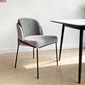 Italy Luxury High End Metal Frame PU <strong>Leather</strong> Fabric <strong>Dining</strong> <strong>Chair</strong> for Home Villa Apartment Kitchen Room Hotel Restaurant Cafe - Product Image 4