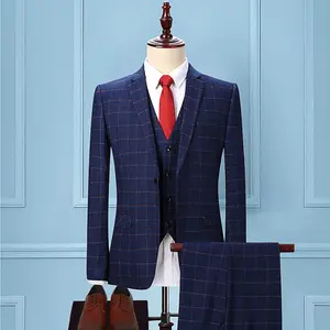 Mens Solid Vestito di Affari 3-Pezzi ultimi disegni del cappotto della mutanda Groomsmen Per La Cerimonia Nuziale/partito (Giacca + cravatta + pantaloni)