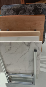 Plateau de table rond pour restaurant commercial, surface en placage de bois naturel, noyau en contreplaqué, finition laquée, design industriel, taille personnalisée - Product Image 5