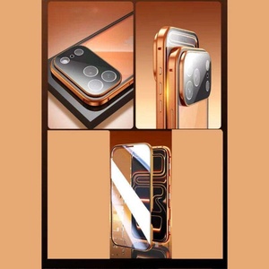เคสโทรศัพท์แม่เหล็กพร้อมกระจกนิรภัย HD ป้องกันเลนส์กล้องแบบใสสองด้าน สำหรับ iPhone 17 16 15 14 13 Pro Max - Product Image 2