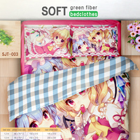 Vente en gros de linge de lit en coton 100% multicolore, imprimé 3D, satin de luxe, ensemble de literie personnalisé avec taie d'oreiller, 4 pièces, thème anime