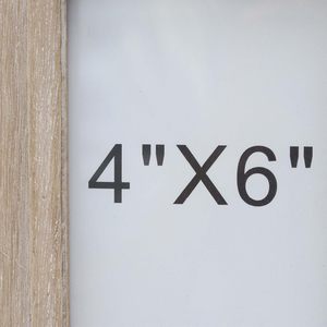 <b>4x6</b>" Rustic White Wood Picture <b>Frame</b> with Metal Stand, High Definition Glass <b>Photo</b> <b>Frame</b> Home Decor - Product Image 2
