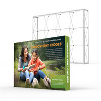 Stand d'exposition pliable portable en aluminium de 3 m avec bannière de fond lumineuse personnalisée en tissu pour salon professionnel, impression par sublimation