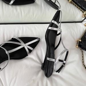 Sandales compensées romaines rétro noires à brides croisées tressées pour femme, à enfiler, à bout carré, à talons plateforme, respirantes, confortables pour l'automne - Product Image 2