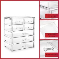 Vitrines de rangement pour bijoux en acrylique transparent, grand et petit tiroir, ensemble organisateur de maquillage, boîte en plastique, vente en gros