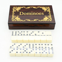Ensemble de dominos en mélamine double six de 28 pièces avec emballage intérieur pour fans de jouets d'échecs