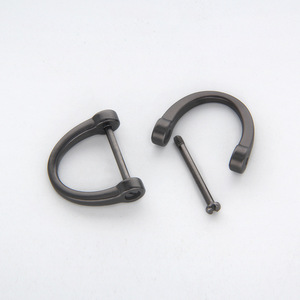 Mosquetón de aleación de zinc tipo D con hebilla de herradura, accesorio de ferretería para llavero y bolso, uso general, resistente al desgaste - Product Image 4