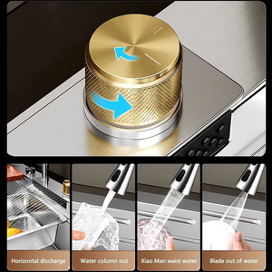 Évier de cuisine domestique en acier inoxydable 304, grand bac unique, épaissi, avec coussin d'isolation acoustique pour le lavage des légumes, anti-rouille, brossé - Product Image 5