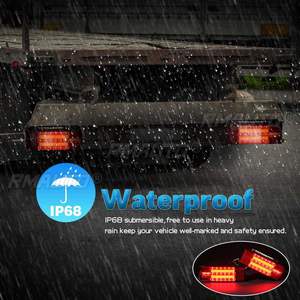 2 pièces Feux arrière LED rectangulaires pour camion, feux stop, clignotants, indicateurs pour remorque, bateau, camping-car, tracteur, poids lourd - Product Image 2