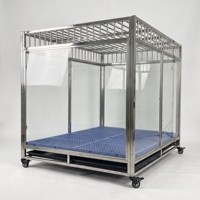 Cage pour chien Overlord Small Fat Series, résistante aux morsures, en acier inoxydable et verre, pour chiens de grande taille tels que les Mastiffs