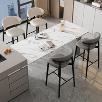 Chaise de bar minimaliste réglable en PU écologique avec coussin pour la maison, l'îlot de cuisine, l'hôtel et les repas en extérieur