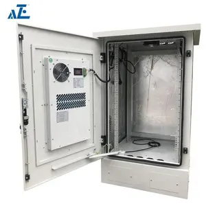 Manufacturer Outdoor Battery Cabinet IP55 24U 27U Waterproof Telecom Equipment Lithium Communication Rack with Air Conditioner