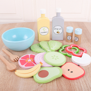 Juego de Comida de Juguete Ecológico y No Tóxico para Niños, Papas Fritas, Verduras, Frutas, Ensalada, Helado, Juguetes de Madera para Cocina Infantil - Product Image 3