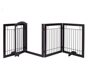 Clôture pour chien de haute qualité à bas prix Barrière pour chien en bois Clôture pour animaux de compagnie extérieure avec 4 panneaux à vendre - Product Image 1