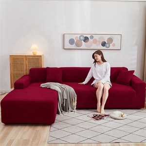 Copridivano in <span class=keywords><strong>Velluto</strong></span> Lavorato a Maglia in Pile di Mais Antipolvere Tutto Incluso per Soggiorno Grigio Chiaro in Offerta - Product Image 3