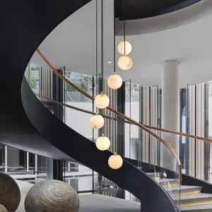 西班牙大理石球吊灯北欧客厅楼梯吸顶灯后现代简单餐厅卧室