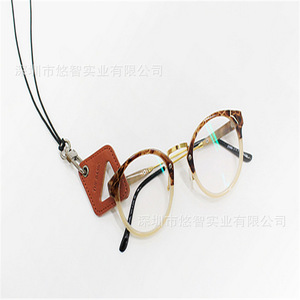 Cordon pour lunettes en cuir PU, cordon de cou pour lunettes, rangement portable pour lunettes de soleil, cadeau promotionnel. - Product Image 2