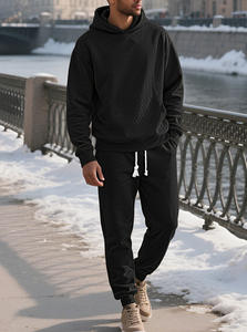 RUIQUWIN Vente en gros Survêtement à capuche pour homme Printemps 2026, style décontracté ample, respirant, pantalon de survêtement et sweat à capuche jacquard surdimensionnés - Product Image 2