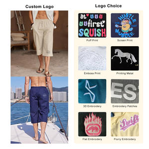 <span class=keywords><strong>Pantalon</strong></span> d'été et d'automne à logo personnalisé <span class=keywords><strong>pantalon</strong></span> ample en <span class=keywords><strong>lin</strong></span> avec 2 poches latérales profondes <span class=keywords><strong>pantalon</strong></span> à taille élastique pour hommes 100 <span class=keywords><strong>pantalon</strong></span> court en <span class=keywords><strong>lin</strong></span> et coton - Product Image 2