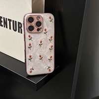Coque de téléphone de luxe premium en résine coulée motif tulipe pour iPhone 17 Pro Max, Apple 15 Pro, électroplaquée, antichoc pour 14, 13, 12, 11, 16
