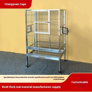 304 anti-sıçrama paslanmaz çelik lüks Villa kuş kafesi tüy geçirmez toz büyük orta ölçekli nefes hayvan papağan kafes - Product Image 4